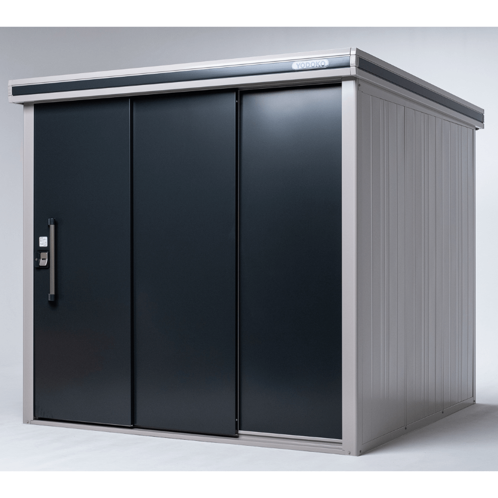 YODOKO Premium Outdoor Large Shed LMDS/ELMO in sleek design, durable galvanized steel, offering luxury and rust resistance.