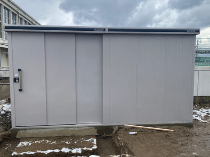 YODOKO LMDS Large Steel Stroage Shed in backyard