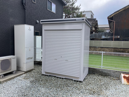 YODOKO LMDS Large Steel Stroage Shed in backyard