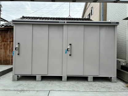 YODOKO LMDS Large Steel Stroage Shed in backyard
