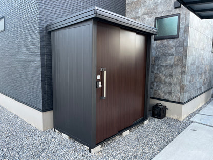 YODOKO LMDS Large Steel Stroage Shed in backyard